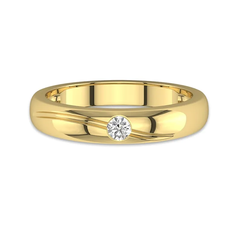 Wide Carved Moissanite Wedding Ring