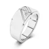 Wide Men 14K White Gold Wedding Band