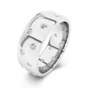 Wide Men 14K White Gold Wedding Band