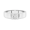 Wide Men 14K White Gold Wedding Ring