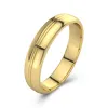 Simple Carved Men 18K Gold Wedding Band