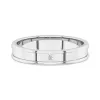 Wide Carved Men 14K White Gold Wedding Band