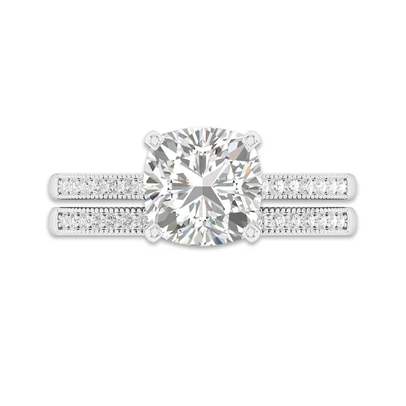 Platine Moissanite Ensemble nuptial