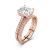 14K Rose Gold Moissanite Bridal Set