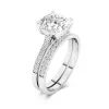 Or blanc 14 carats Moissanite Ensemble nuptial