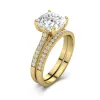Or 18 carats Moissanite Ensemble nuptial