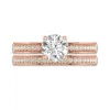 Or rose 14 carats Moissanite Ensemble nuptial