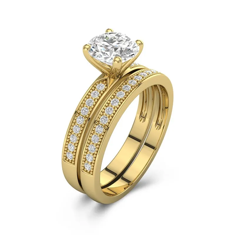 18K Gold Moissanite Bridal Set