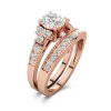 18K Rose Gold Moissanite Bridal Set