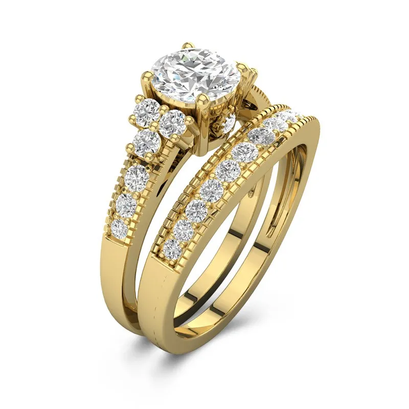 18K Gold Moissanite Bridal Set