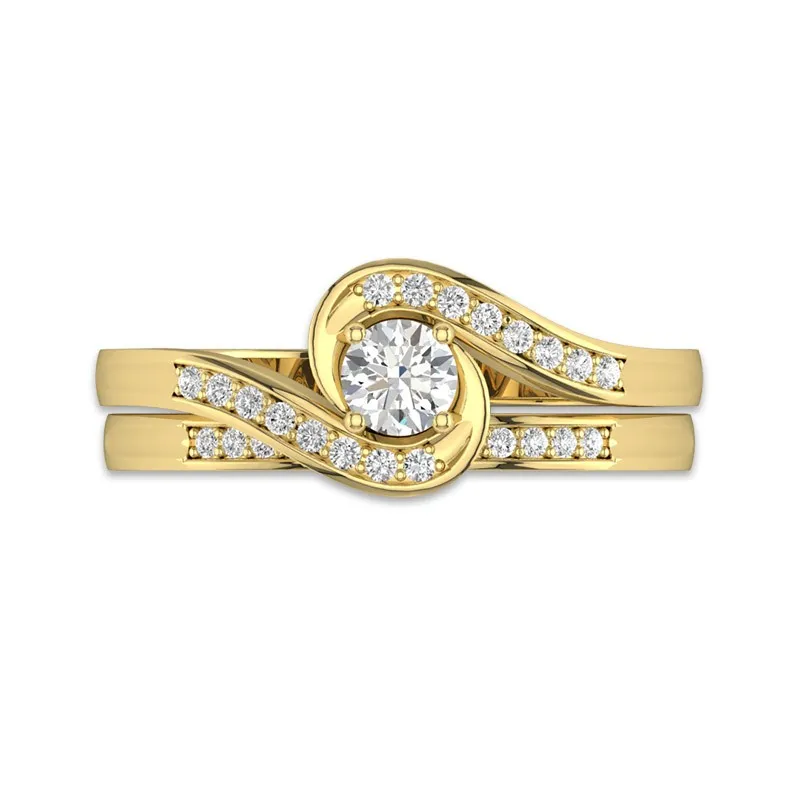 18K Gold Moissanite Bridal Set