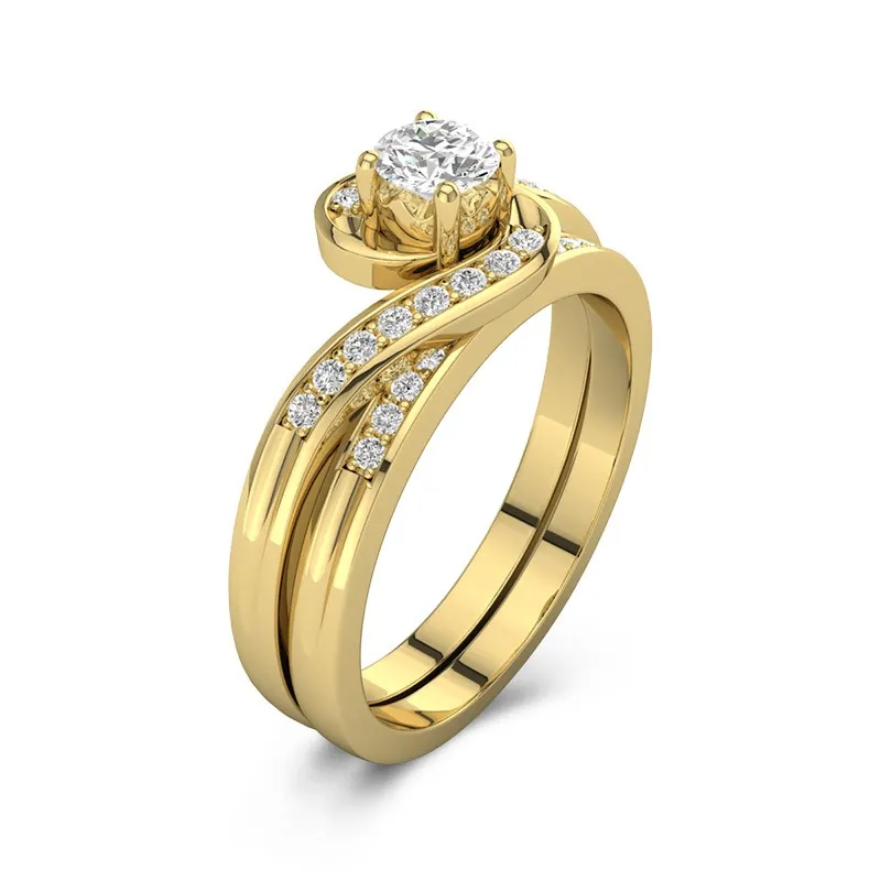 18K Gold Moissanite Bridal Set