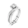 Argent sterling 925 Moissanite Ensemble nuptial
