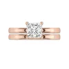 Or rose 14 carats Moissanite Ensemble nuptial