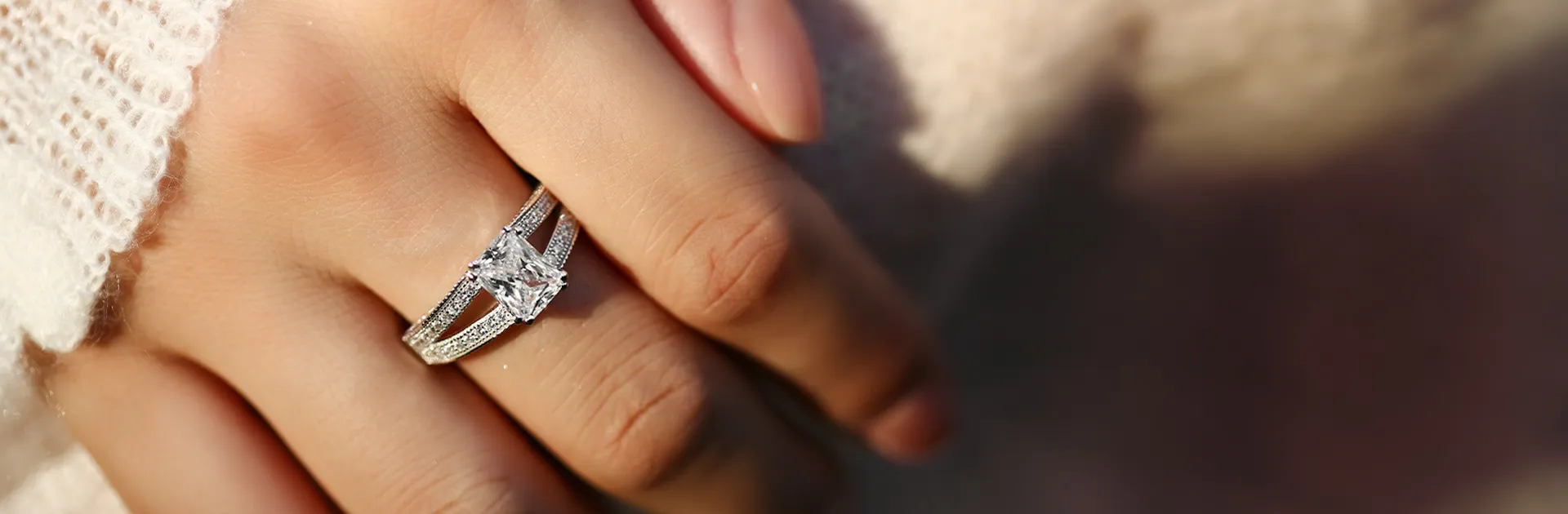 Radiant Cut White Gold Engagement Ring