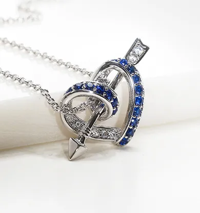Heart Arrow Blue Necklace