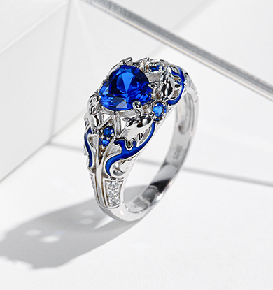 Blue Dolphin Engagement Ring