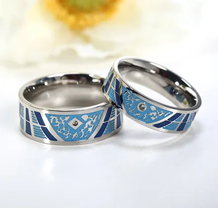 Unique Blue Couple Rings