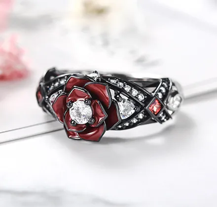 Red Rose Black Ring