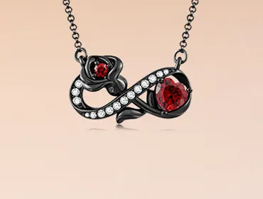 Collier Infini Rose Noir