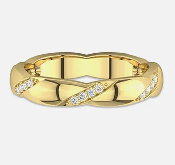 Gold Moissanite Wedding Ring