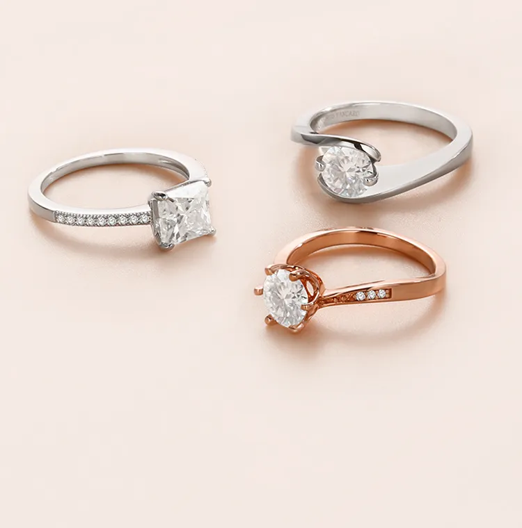 Rose Gold and White Gold Engagement Rings