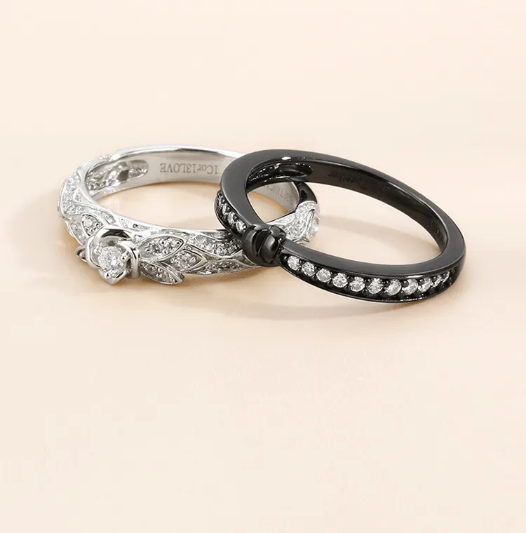 Daisy Moissanite Rose Gold Wedding Ring