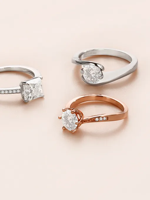 Rose Gold and White Gold Engagement Rings