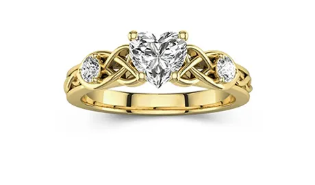 Celtic Knot Heart Gold Engagement Ring