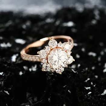 snowflake unique engagement ring