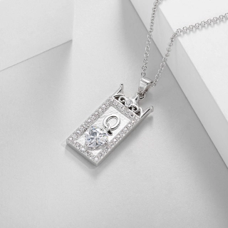 Unique Lettre pendentif Collier Blanc Cœur