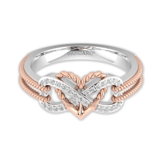 18K Rose Gold Plated Unique Infinity Anchor Promise Ring