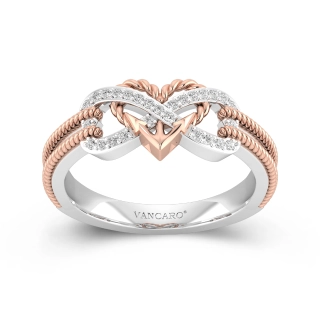 18K Rose Gold Plated Unique Infinity Anchor Promise Ring