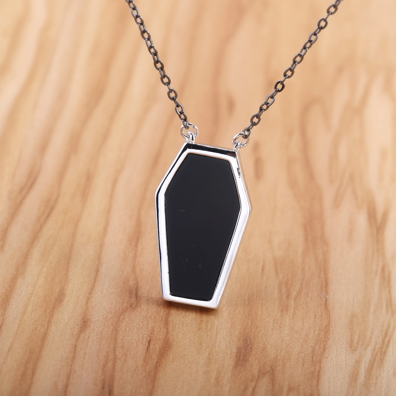 Gothic Coffin Pendant Necklace