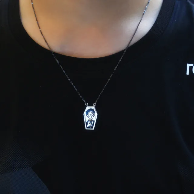 Gothic Coffin Pendant Necklace