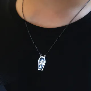 Gothic Coffin Pendant Necklace