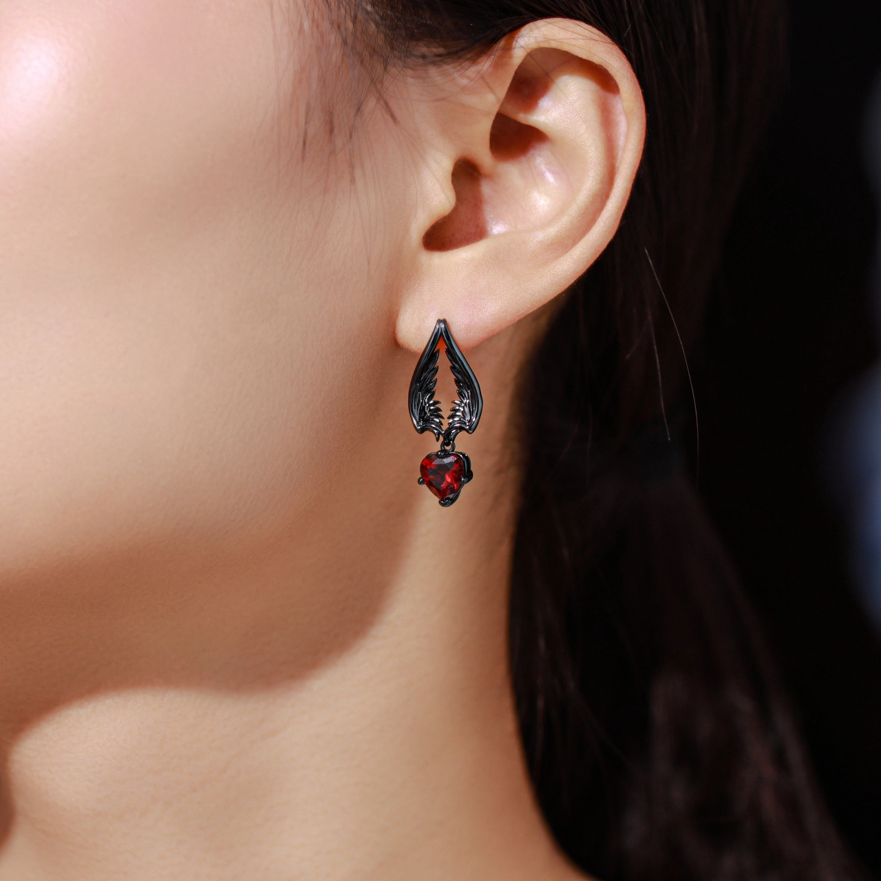 Gothic Wing Drop Earrings