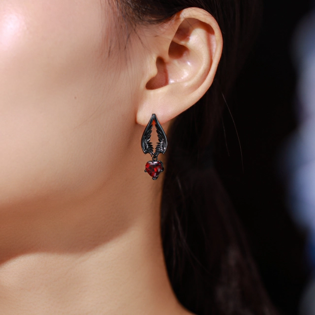 Gothic Wing Drop Earrings