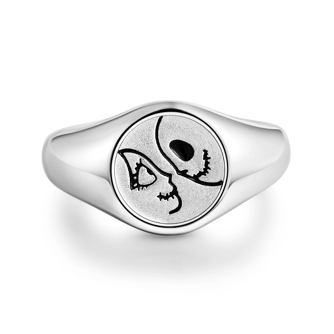 Gothique Crâne Femme Bague de fiançailles En Argent sterling 925