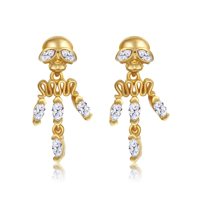 Simple Skull Skeleton Dangle Earrings