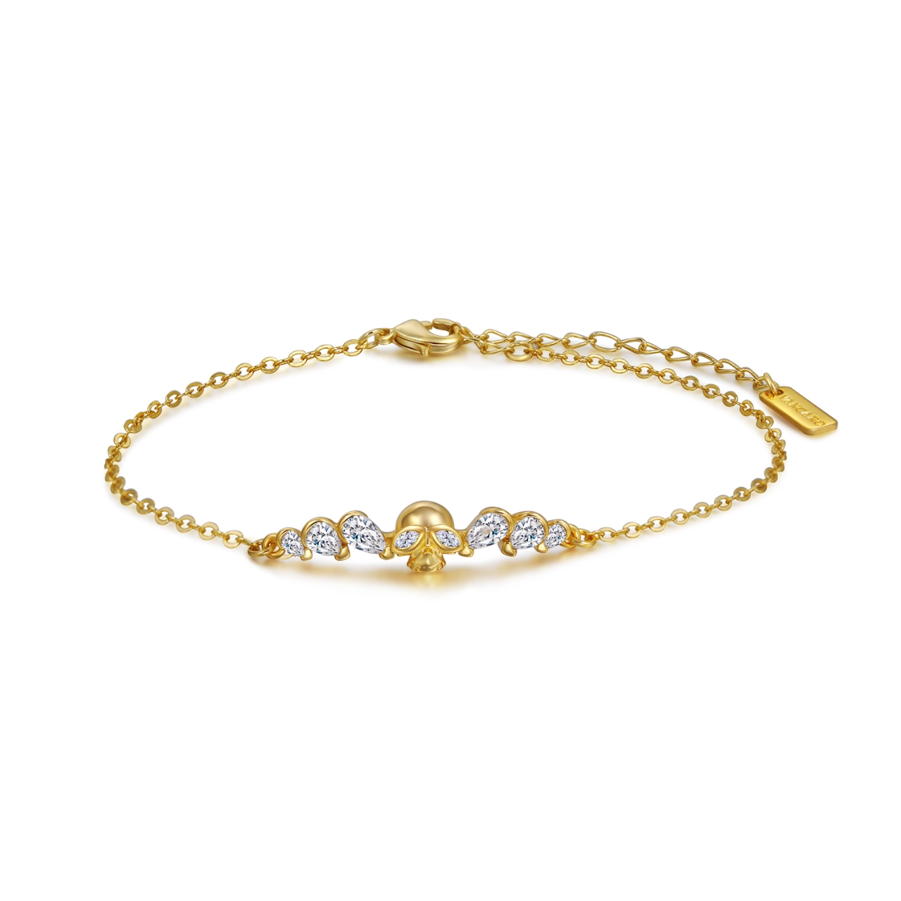 Délicat Crâne Or 14 carats Plaqué Bracelet