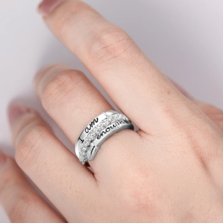 Unique Hand Letter Ring For Women