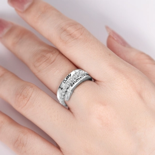 Unique Hand Letter Ring For Women