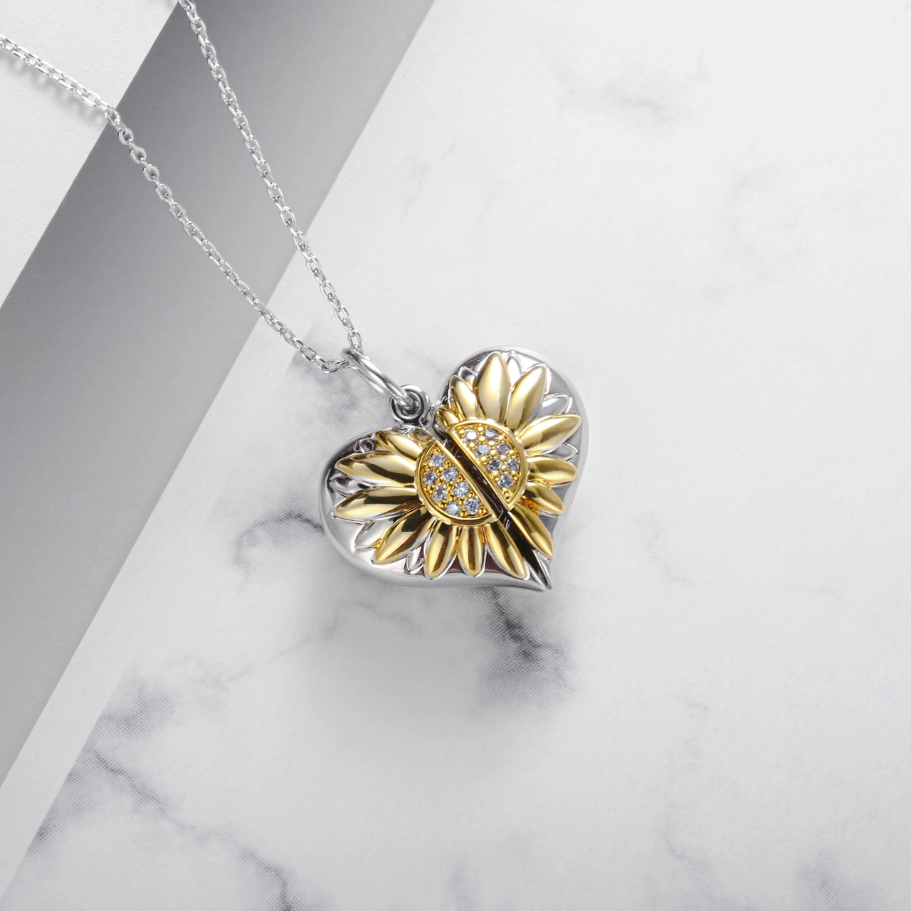 Sunflower Personalised Engrave Pendant Necklace