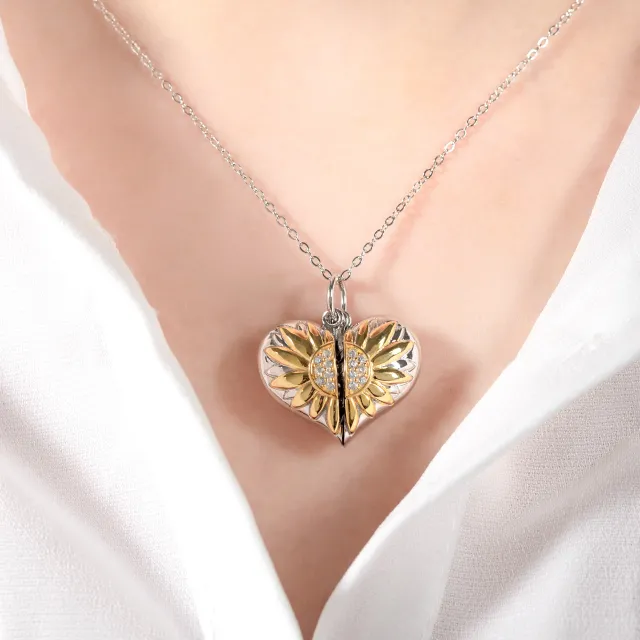 Sunflower Personalised Engrave Pendant Necklace