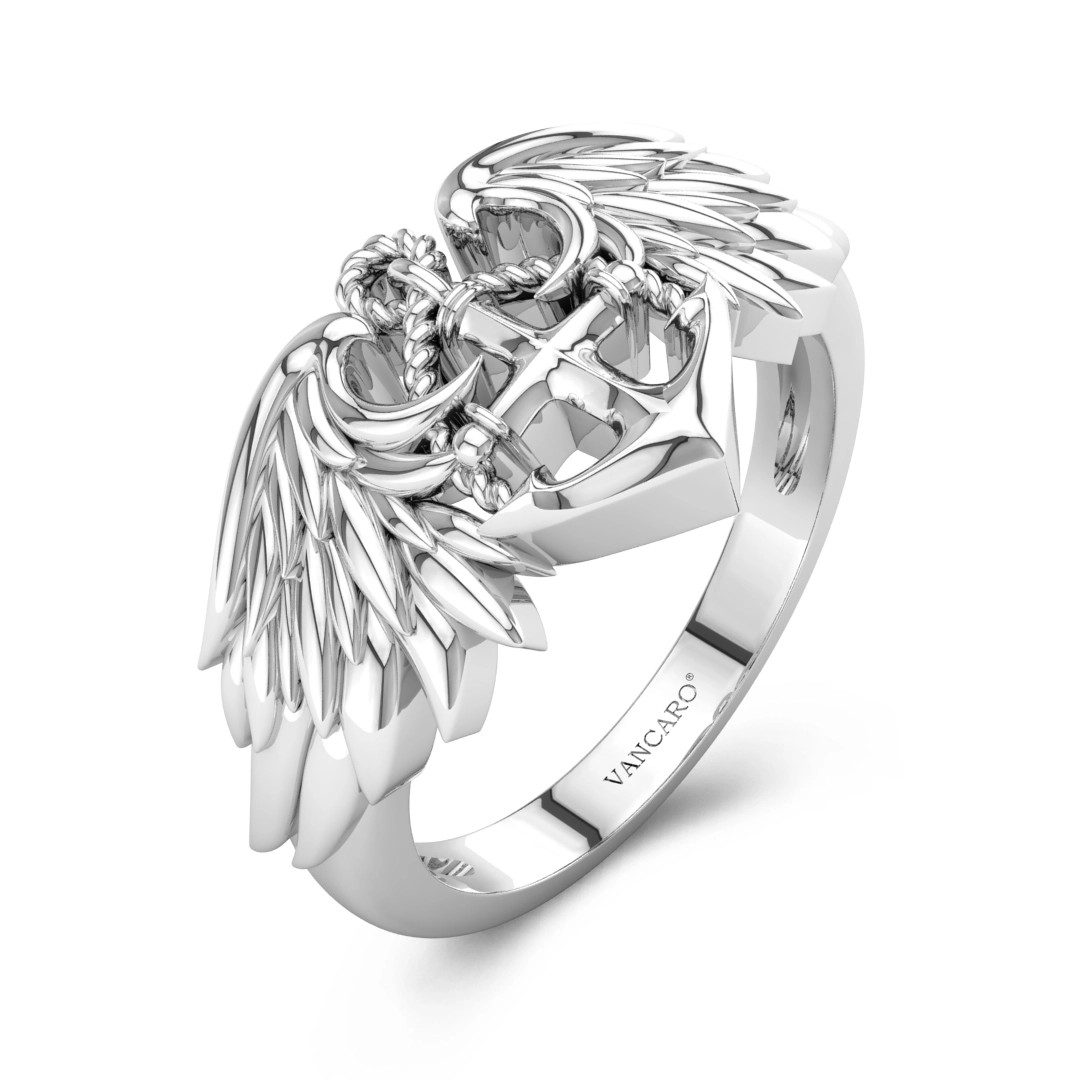 Unique Anchor Wing Ring For Unisex