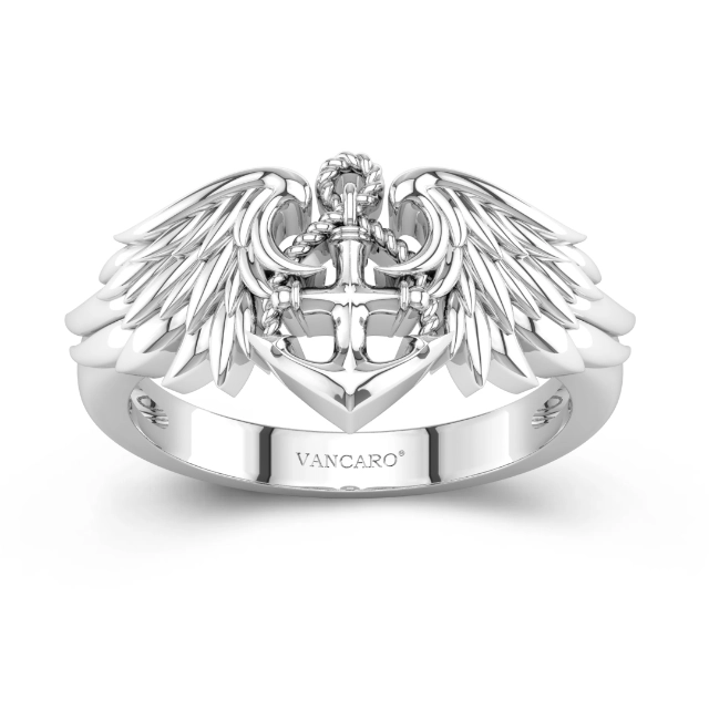 Unique Anchor Wing Ring For Unisex