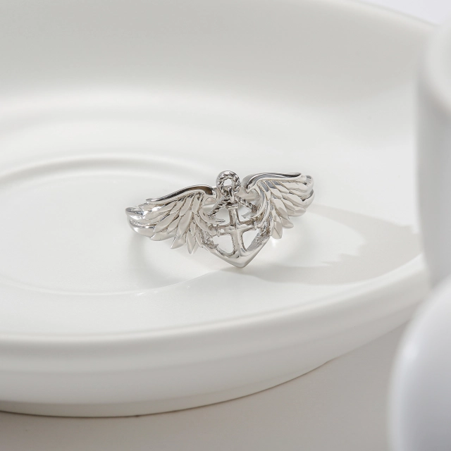 Unique Anchor Wing Ring For Unisex