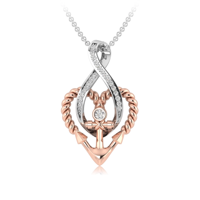 Classic Infinity Heart Anchor Pendant Necklace