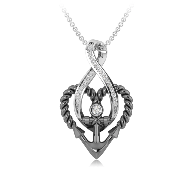 Classic Infinity Heart Anchor Pendant Necklace